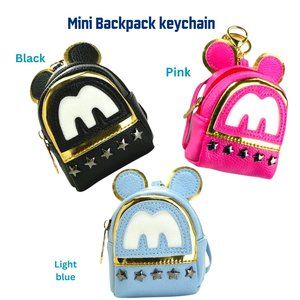 Backpack Key charm, Leather Keychain Small Wallet, Bags Mini Coin  Purse Zipper